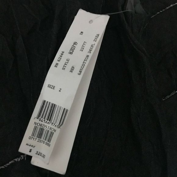 NWT $320 Nicole Miller Studio | Distressed Raw Edges Tier Crinkle Bodycon Dress - Picture 11 of 13